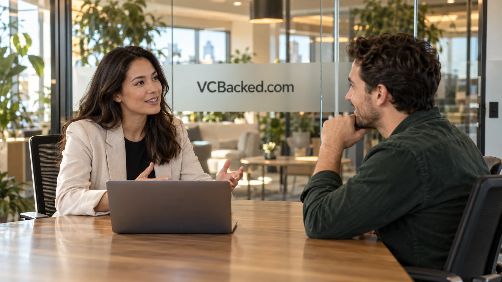 A focused hiring discussion between a candidate and company team